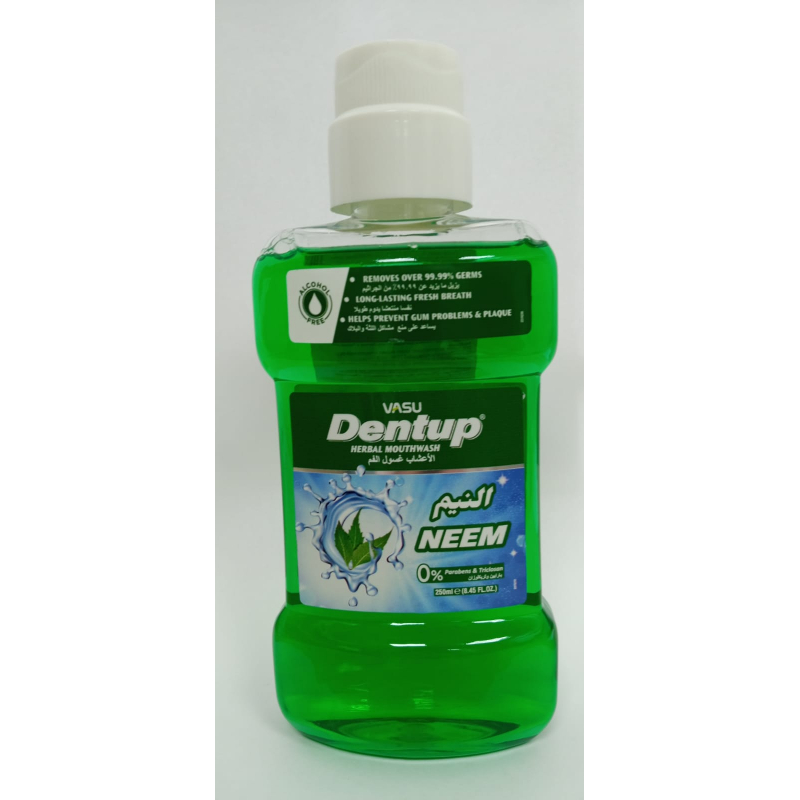 Ополаскиватель для полости рта Дентуп с нимом, 250 мл, Васу / Dentup herbal mouthwash Neem, 250 ml, Vasu
